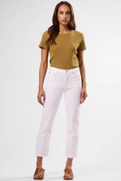 Amour Vert AGOLDE Kye Mid Rise Straight Crop SourCream Fashion