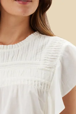 Amour Vert Aida Organic Cotton Blouse Ivory Online