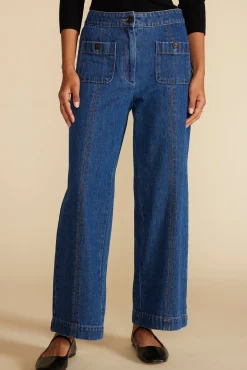 Amour Vert Alete Patch Pocket Jean IndigoBlue New
