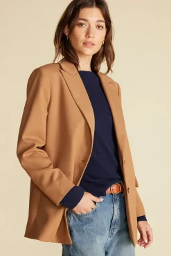 Amour Vert Alix Boyfriend Blazer Camel Fashion