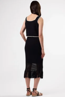 Amour Vert Alizee Crochet Skirt Black Hot