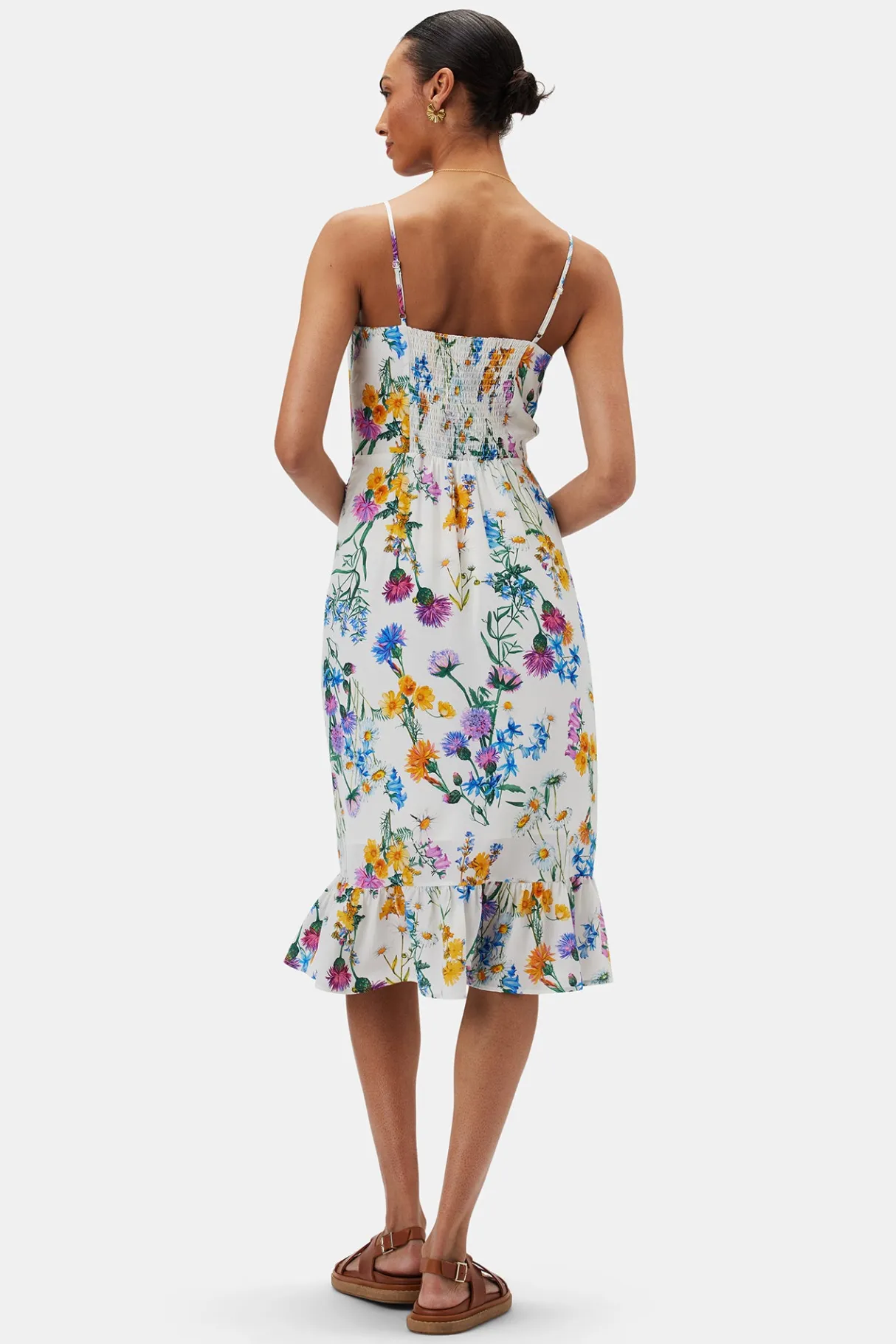 Amour Vert Alma Washable Silk Dress JardinIvory Clearance