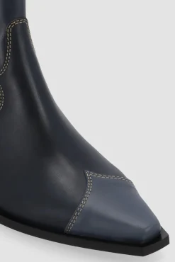 Amour Vert Alohas Buffalo s Leather Ankle Boots Blue Online