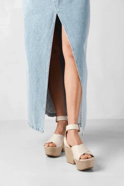Amour Vert Alohas Lyla Leather Espadrille Cream Best