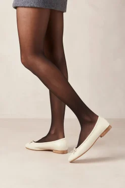 Amour Vert Alohas Oriana Leather Ballet Flats Cream Clearance