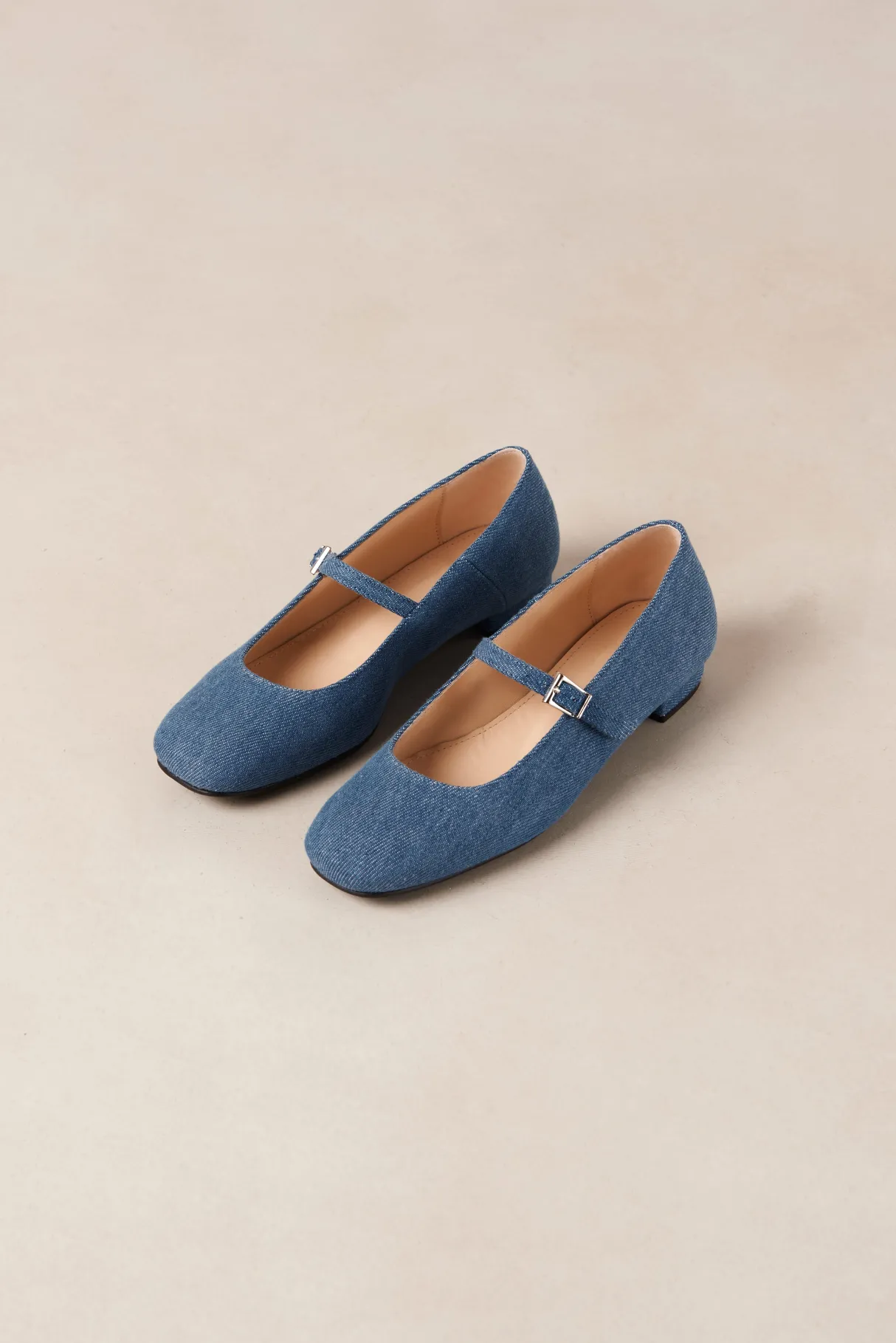 Amour Vert Alohas Por Do Sol Leather Ballet Flats Denim New