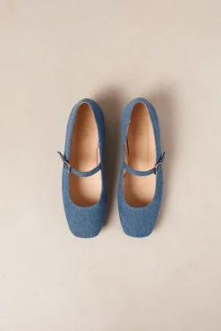 Amour Vert Alohas Por Do Sol Leather Ballet Flats Denim New
