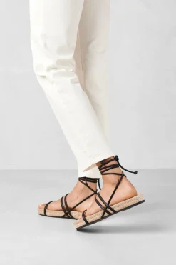 Amour Vert Alohas Rayna Leather Sandal Black Outlet