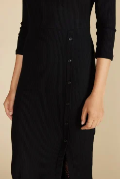 Amour Vert Angeline Paris Rib Midi Dress Black Online