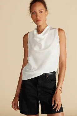Amour Vert Ann Draped Tank Ivory Clearance