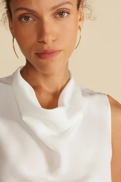 Amour Vert Ann Draped Tank Ivory Clearance