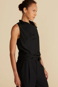 Amour Vert Ann Draped Tank Black New