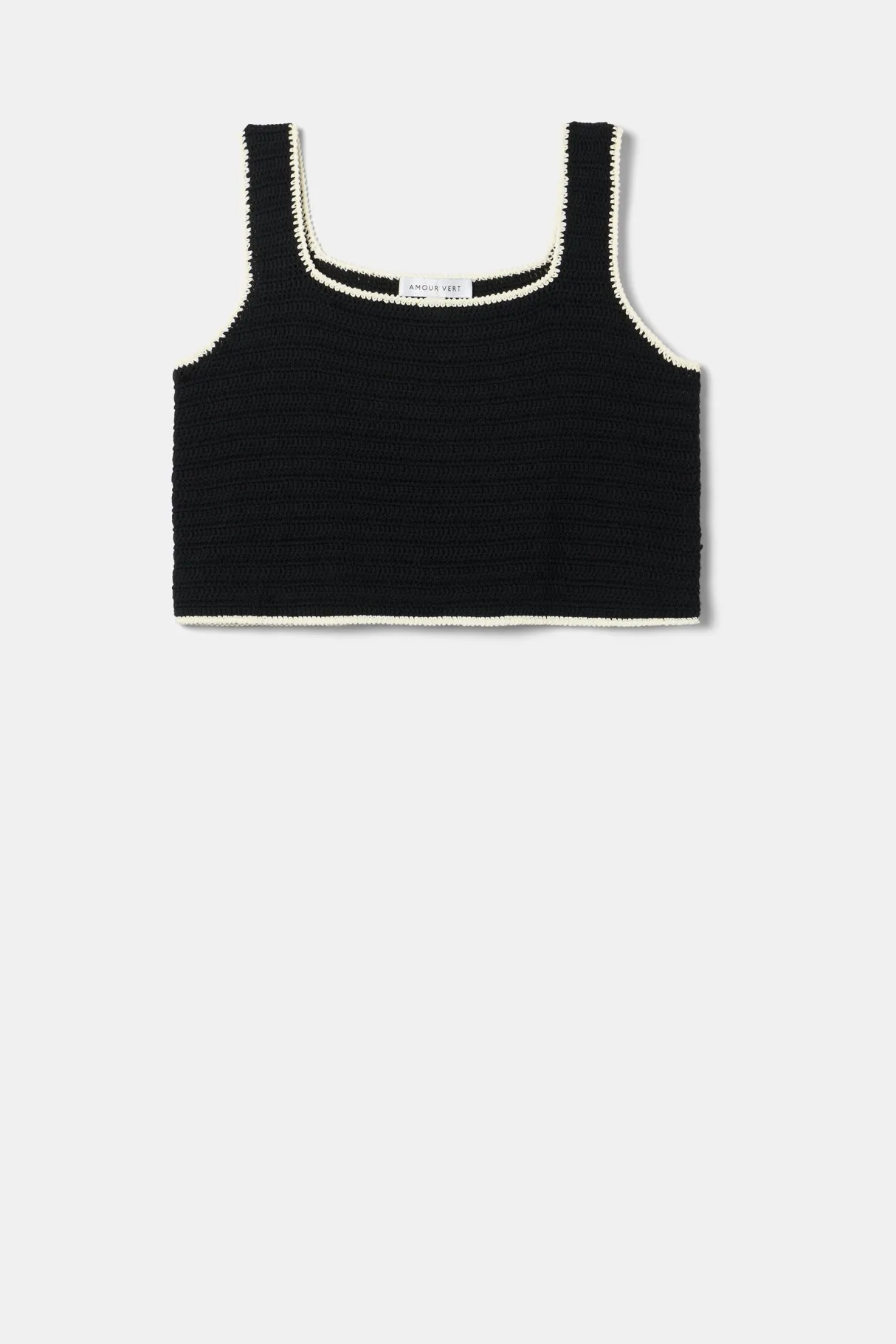 Amour Vert Antibes Crochet Tank BlackIvory New