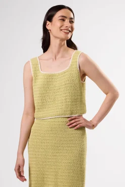 Amour Vert Antibes Crochet Tank MelonIvory Best