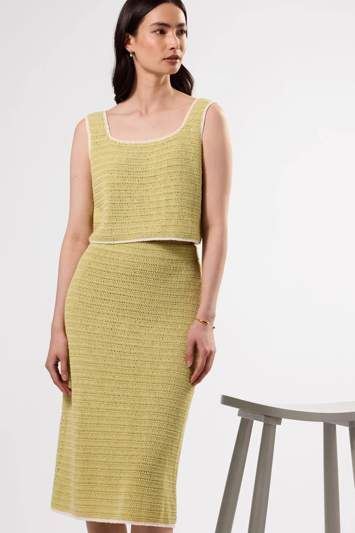 Amour Vert Antibes Crochet Tank MelonIvory Best