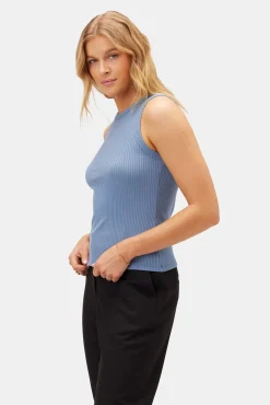 Amour Vert Asmet Paris Rib Tank HorizonBlue Hot
