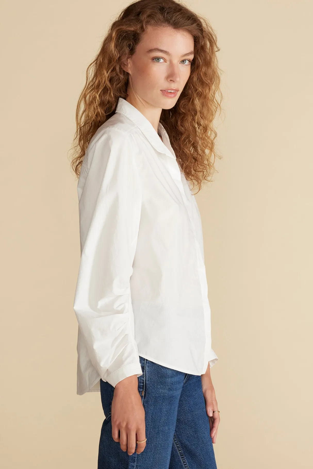 Amour Vert Averi Pleated Poplin Blouse White Fashion