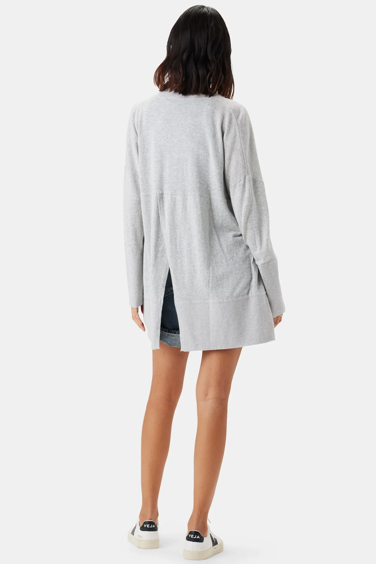 Amour Vert Bailey Flaxen Eco Cardigan HeatherGrey Online