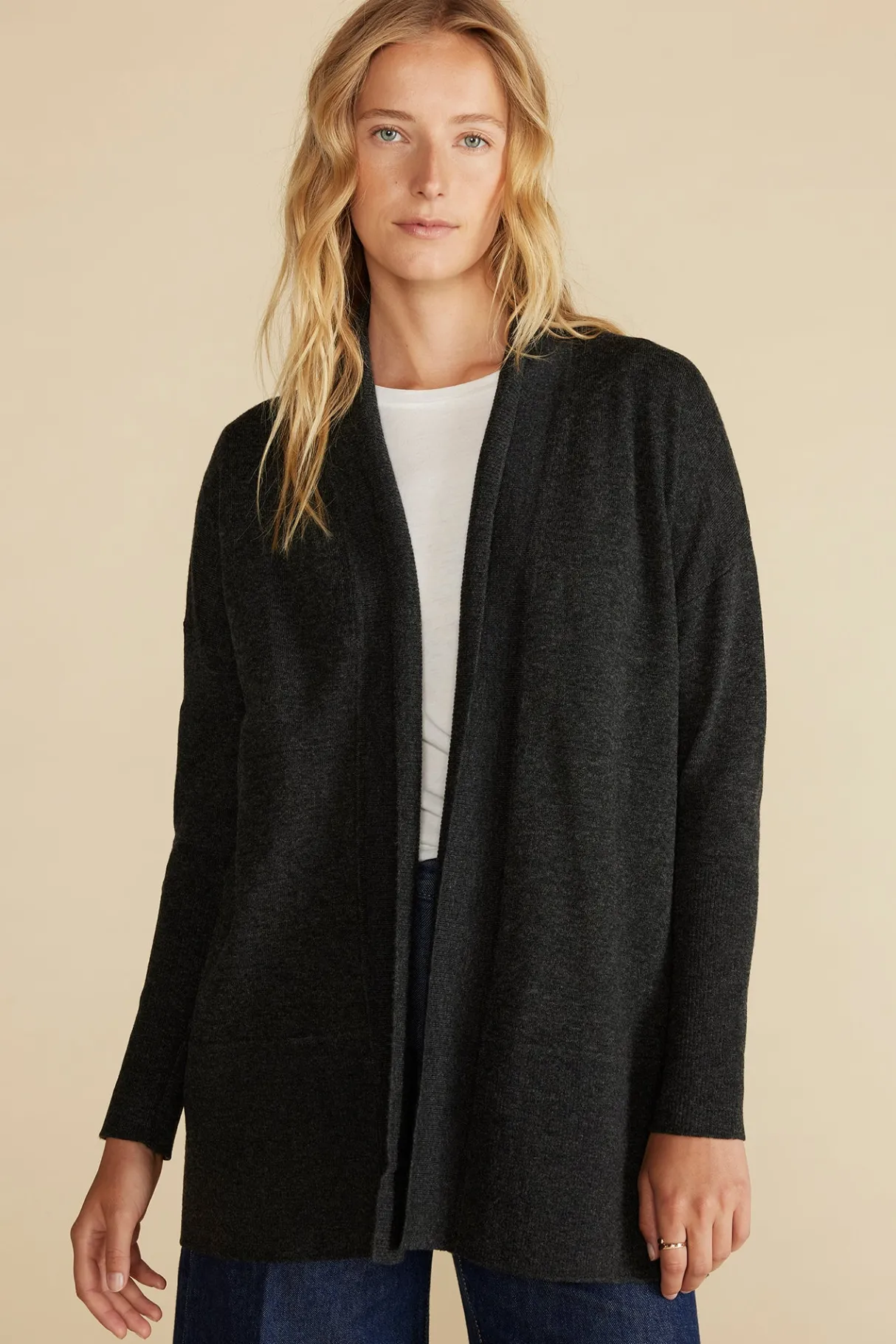 Amour Vert Bailey Wool Sweater Coat CharcoalGrey Hot