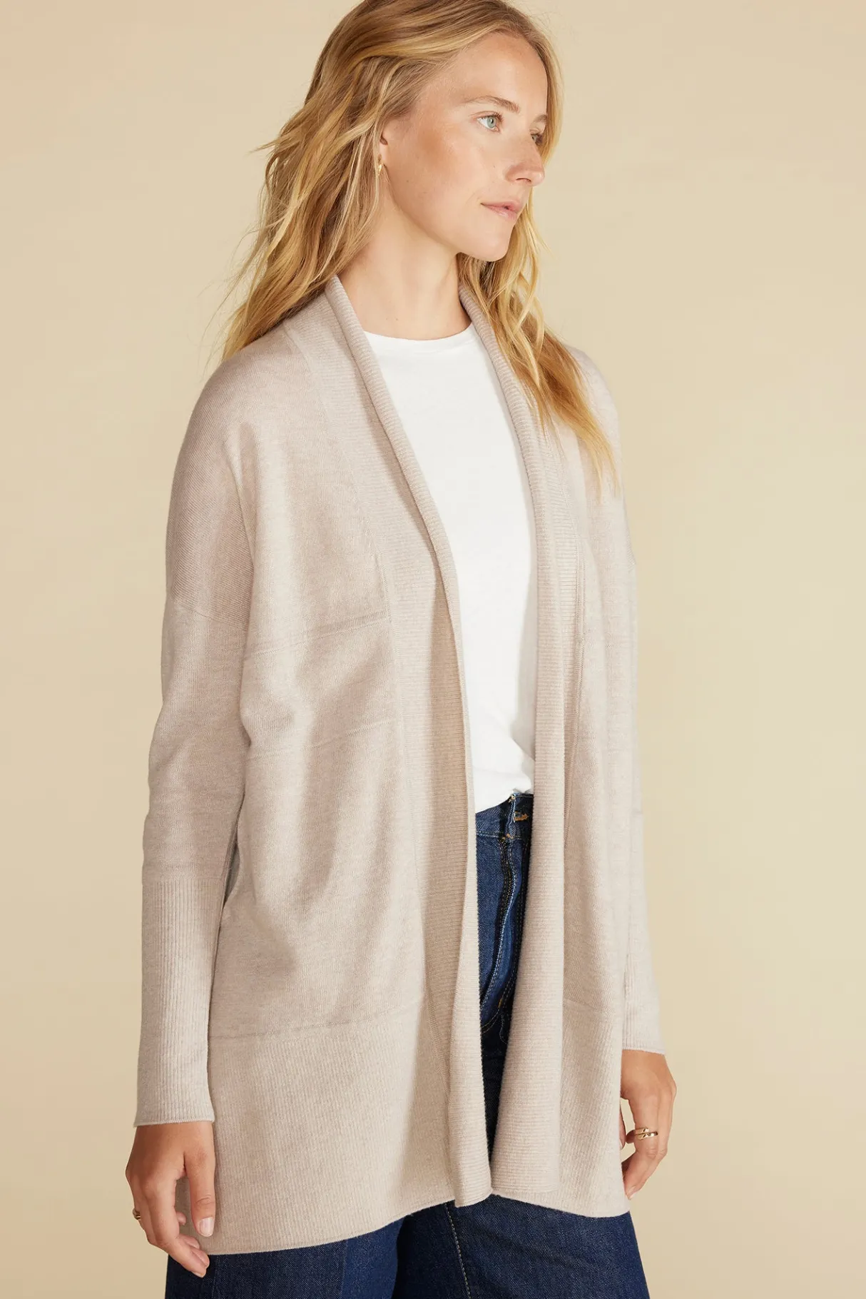 Amour Vert Bailey Wool Sweater Coat OatmealBeige Sale