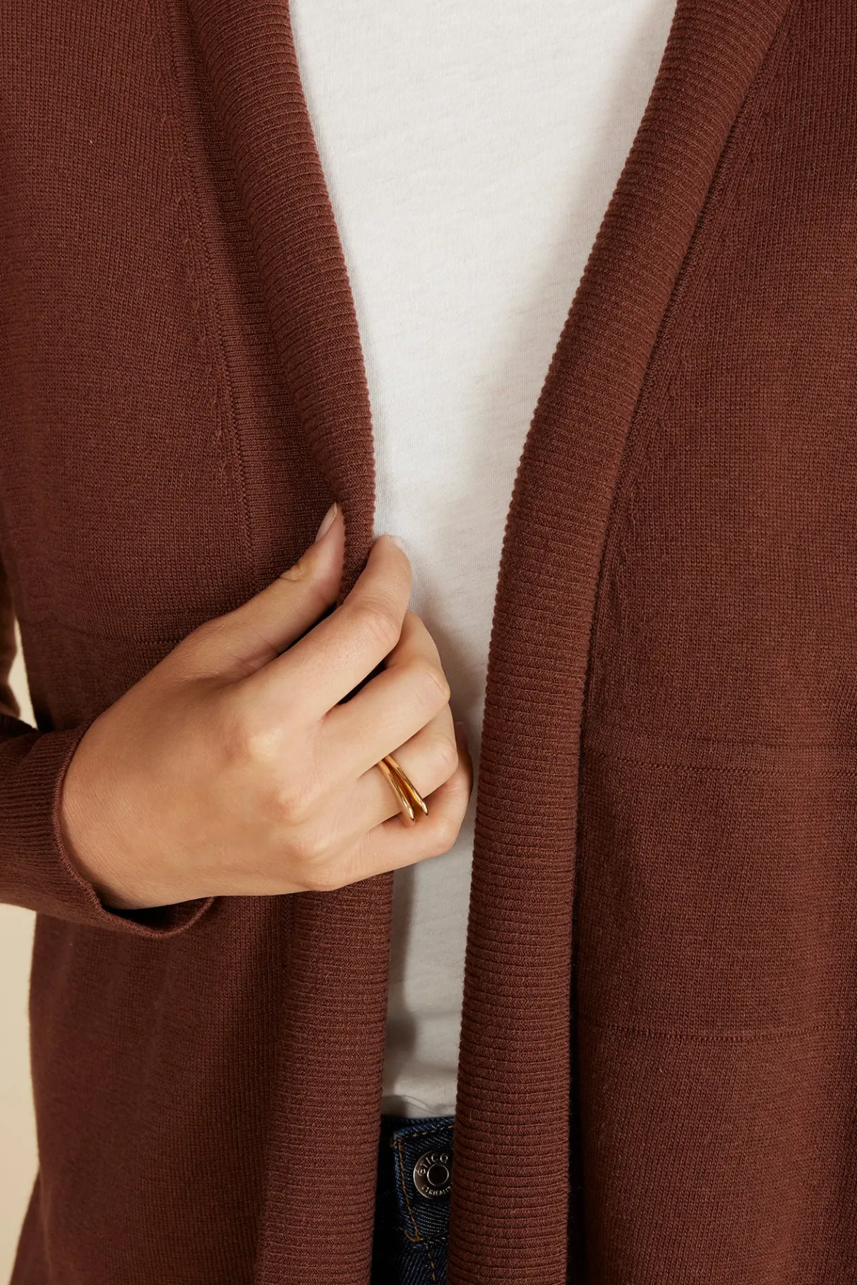 Amour Vert Bailey Wool Sweater Coat EspressoBrown Online
