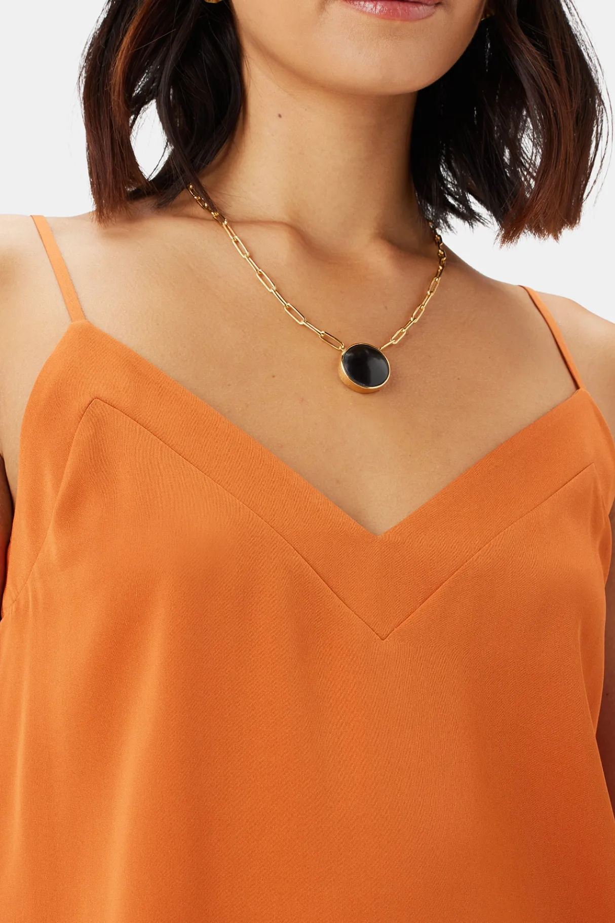 Amour Vert Barlow Stretch Silk Tank SunsetOrange Outlet