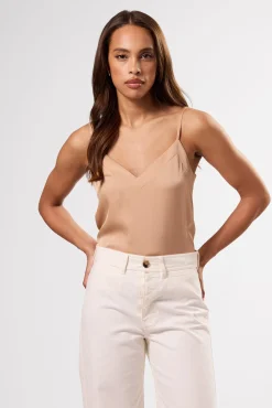Amour Vert Barlow Stretch Silk Tank Biscotti Fashion