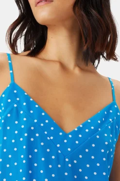 Amour Vert Barlow Washable Silk Tank RivieraDotTurquoise Fashion