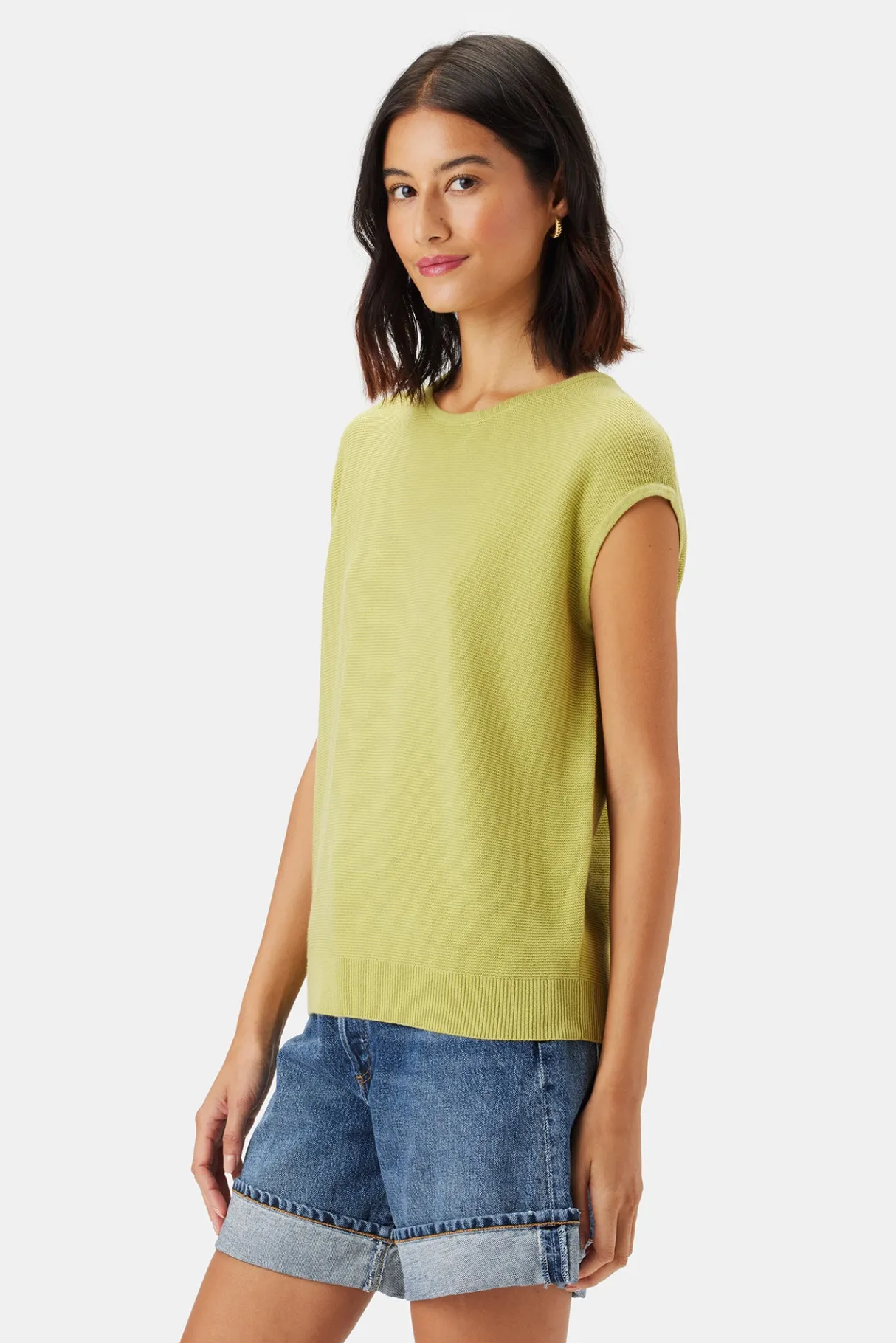 Amour Vert Beline Knit Top LimeGreen Online