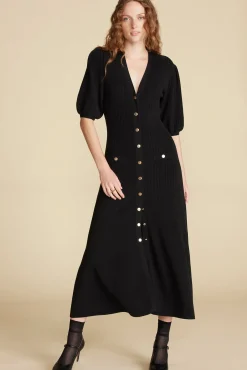 Amour Vert Benoite Knit Shirt Dress Black Best