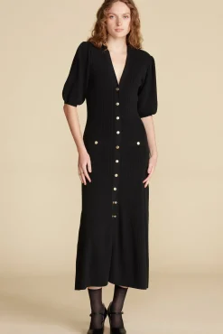 Amour Vert Benoite Knit Shirt Dress Black Best