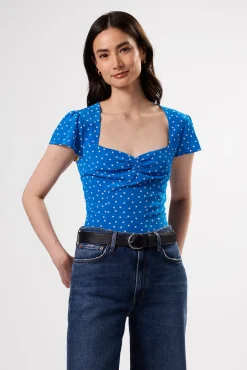 Amour Vert Beryl Washable Silk Blouse RivieraDotTurquoise Best