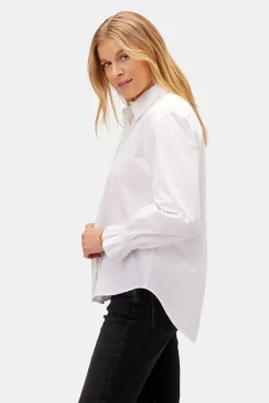 Amour Vert Bixby Organic Cotton Poplin Blouse White Outlet