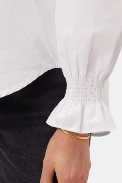Amour Vert Bixby Organic Cotton Poplin Blouse White Outlet