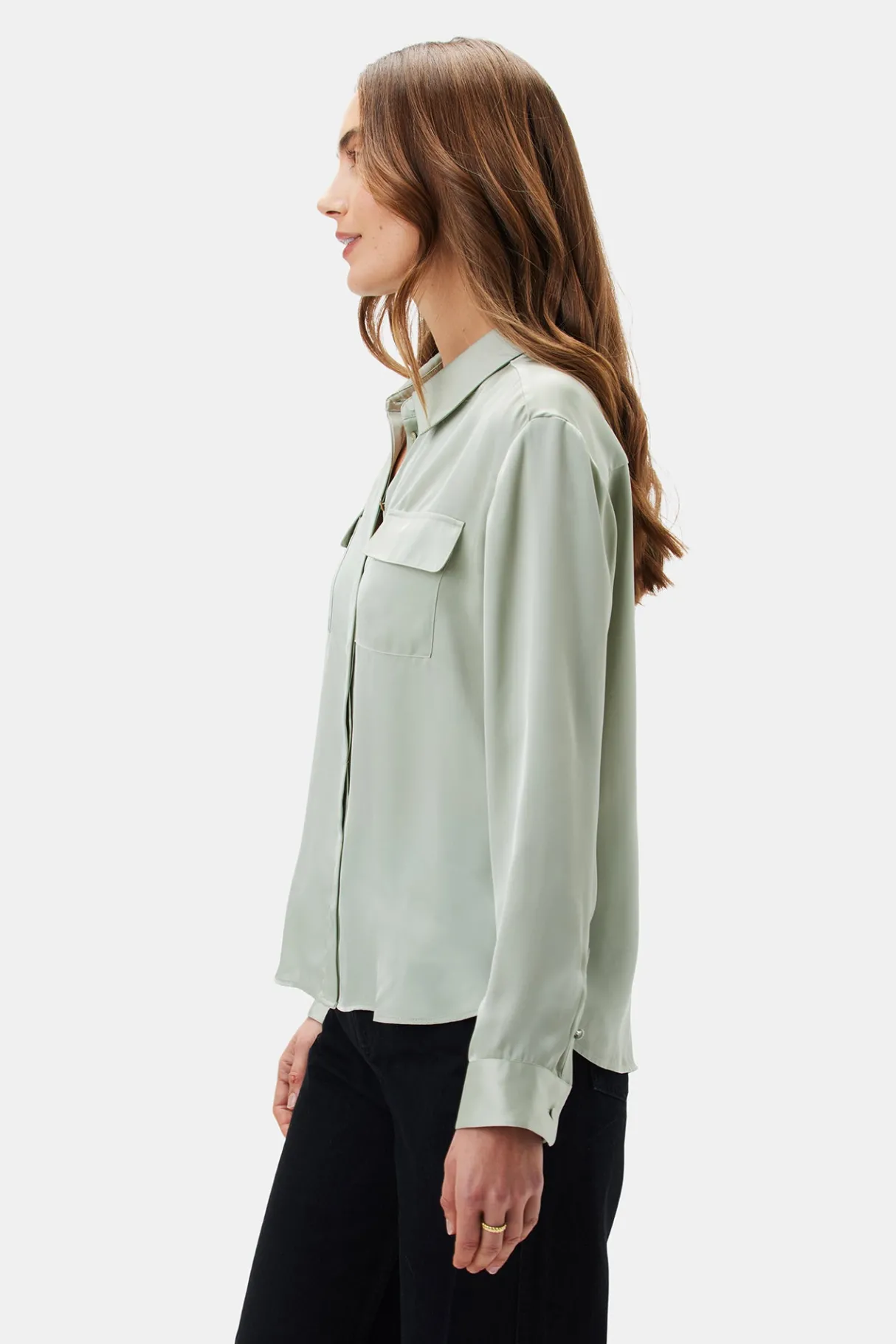 Amour Vert Bixby Pocket Blouse MintGreen Clearance