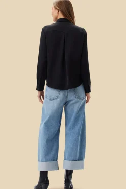 Amour Vert Bixby Pocket Blouse Black Clearance