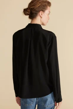 Amour Vert Bixby Washable Silk Blouse Black Discount
