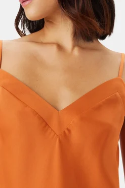 Amour Vert Briana Washable Silk Dress SunsetOrange Outlet