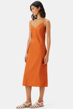 Amour Vert Briana Washable Silk Dress SunsetOrange Outlet