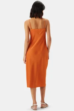 Amour Vert Briana Washable Silk Dress SunsetOrange Outlet