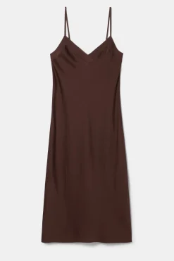 Amour Vert Briana Washable Silk Dress Espresso New