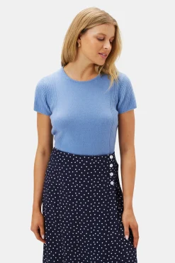 Amour Vert Bryce Cashmere Tee HorizonBlue Clearance