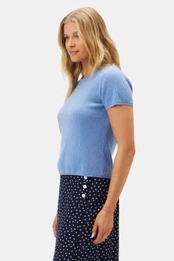 Amour Vert Bryce Cashmere Tee HorizonBlue Clearance