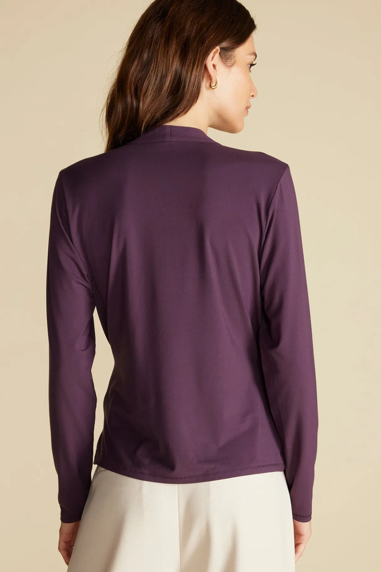 Amour Vert Calais Bamboo Knit Blouse PurpleFig Discount
