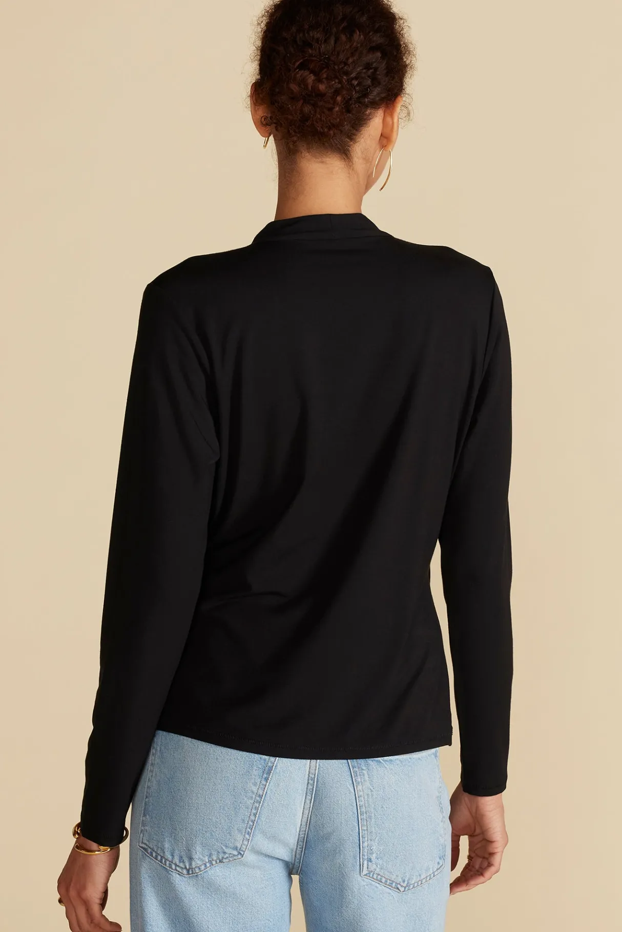 Amour Vert Calais Bamboo Knit Blouse Black Online