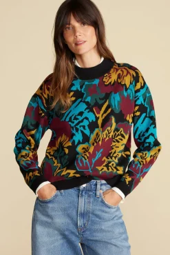 Amour Vert Cecile Cotton Jacquard Sweater Multi Fashion