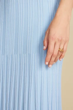 Amour Vert Cerise Knit Midi Skirt SkyBlue Sale
