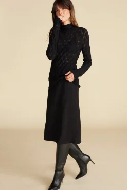 Amour Vert Chaney Diamond Pointelle Top Black Best