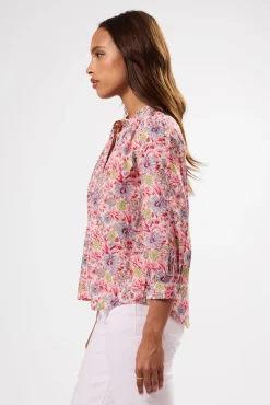 Amour Vert Charlotte Organic Cotton Blouse MarseilleRed Hot