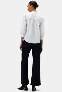 Amour Vert Charlotte Organic Cotton Poplin Blouse White Online
